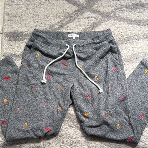 Lou & Grey for LOFT Gray Joggers with Colorful Accents Size Small